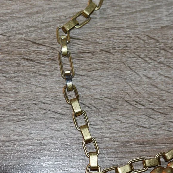 Stella & Dot Hazel Flower Petal Statement Necklace Chain Link Gold - Picture 16 of 16